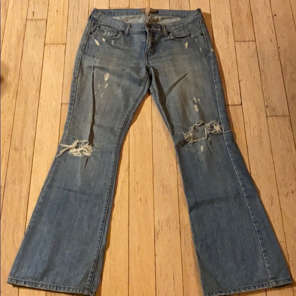 Vintage Abercrombie Distressed wide flare jeans